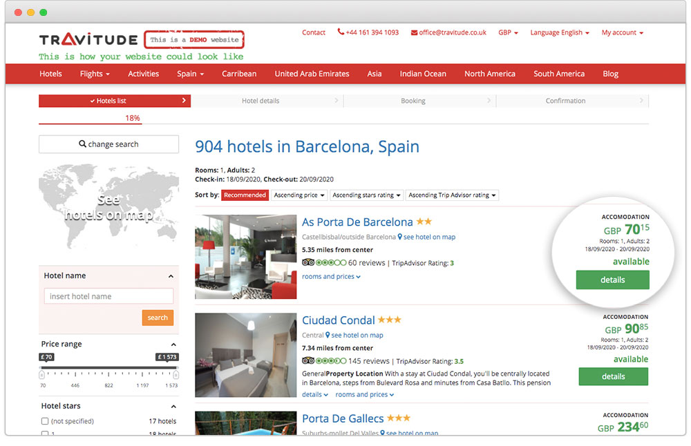 Rates updated in real time